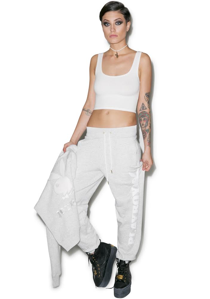 X Playboy Sweat Pants - Red