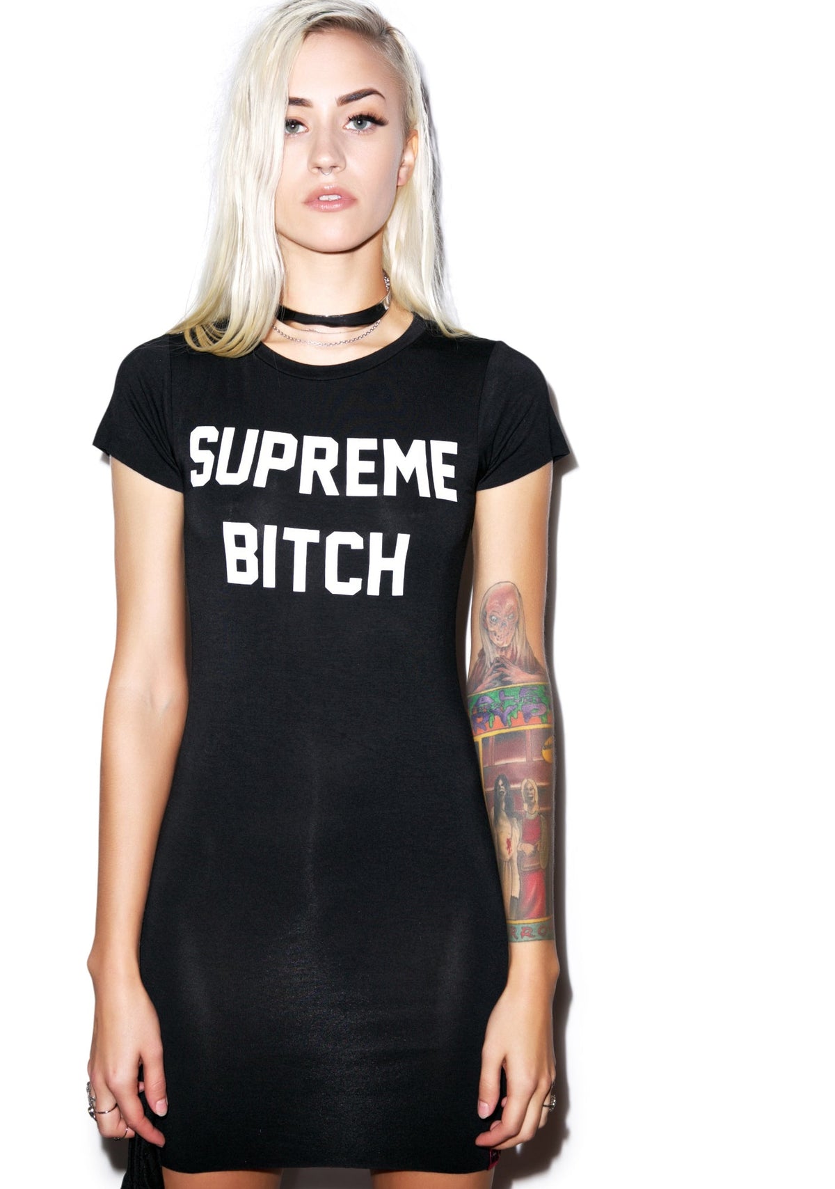 Supreme Bitch T Dress - Black