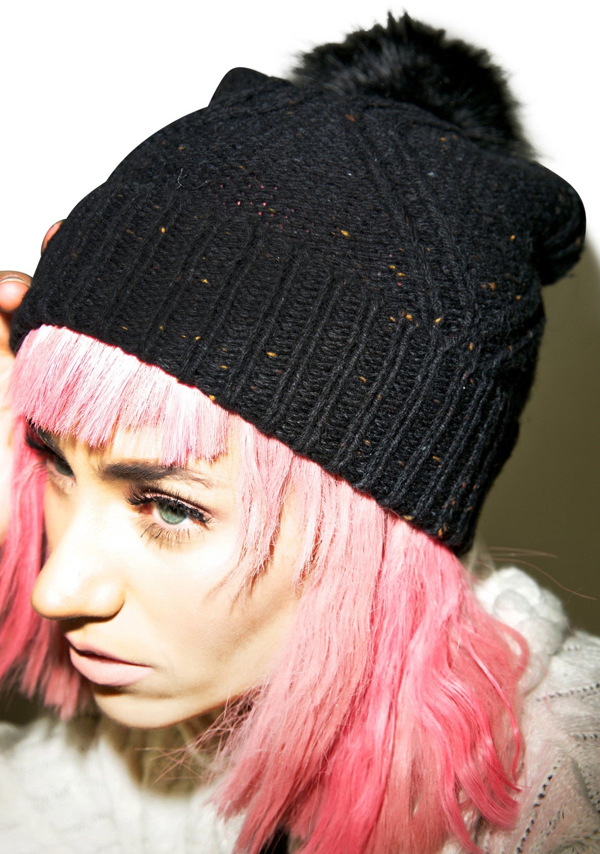 Cable Knit Beanie - Blue