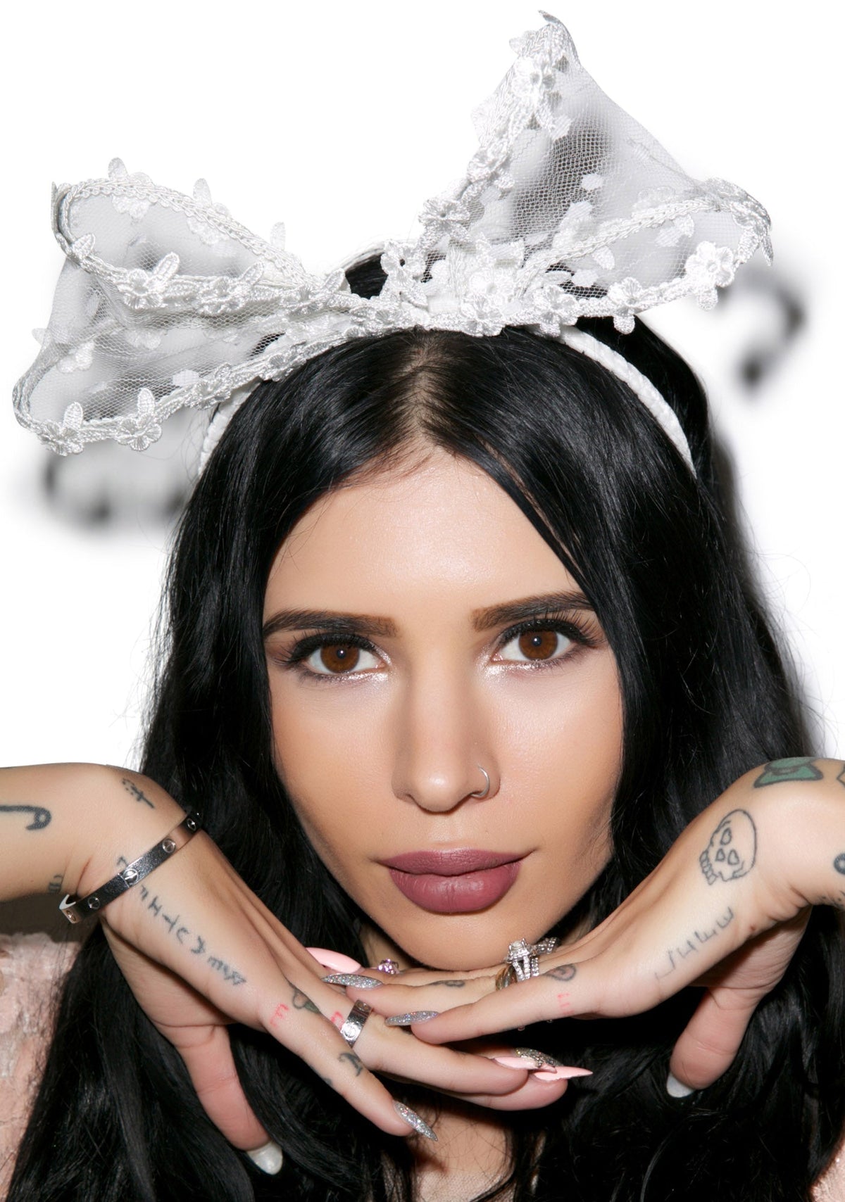 Bow Down Betch Headband - White