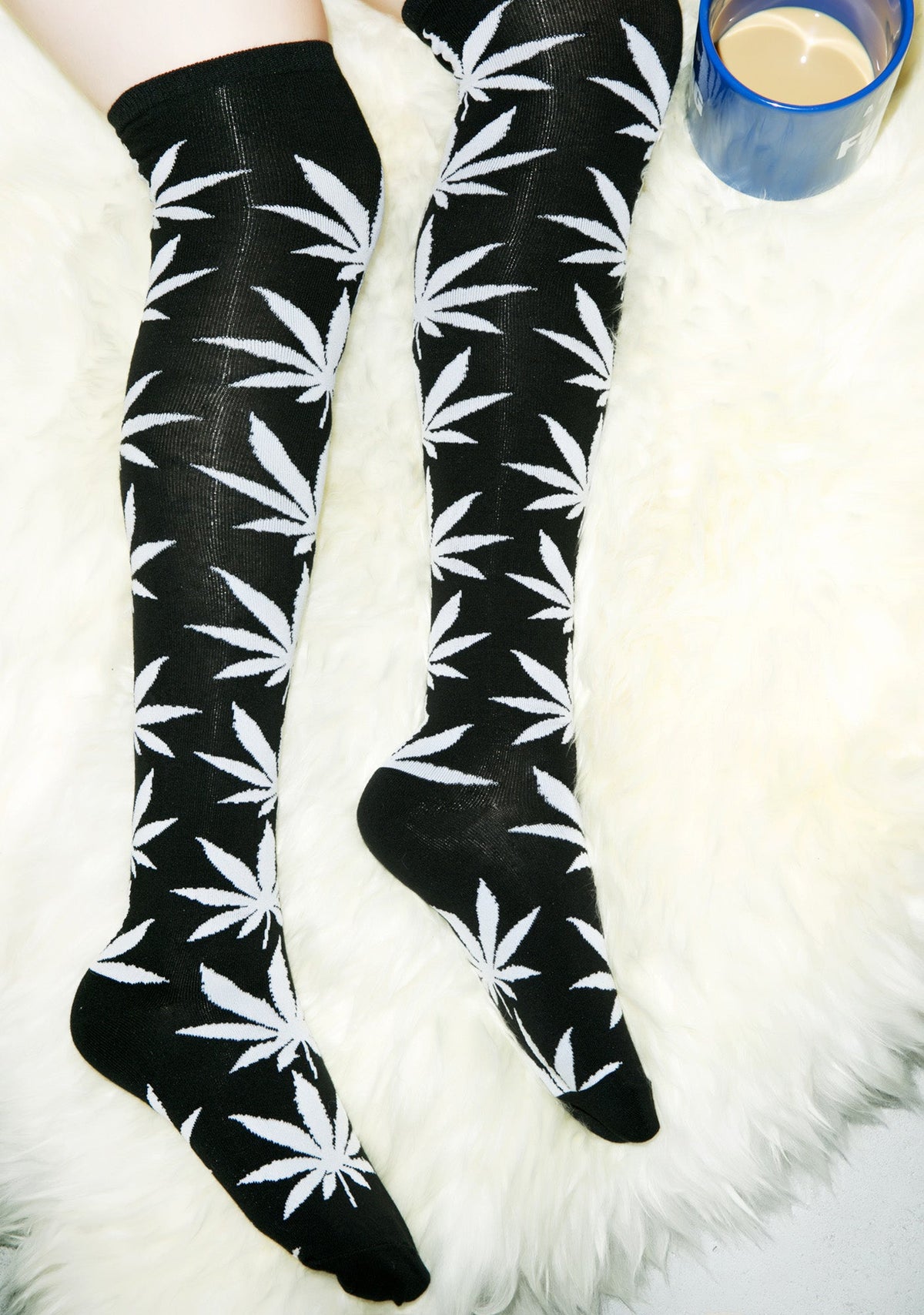 Plantlife Thigh High Socks - Gray