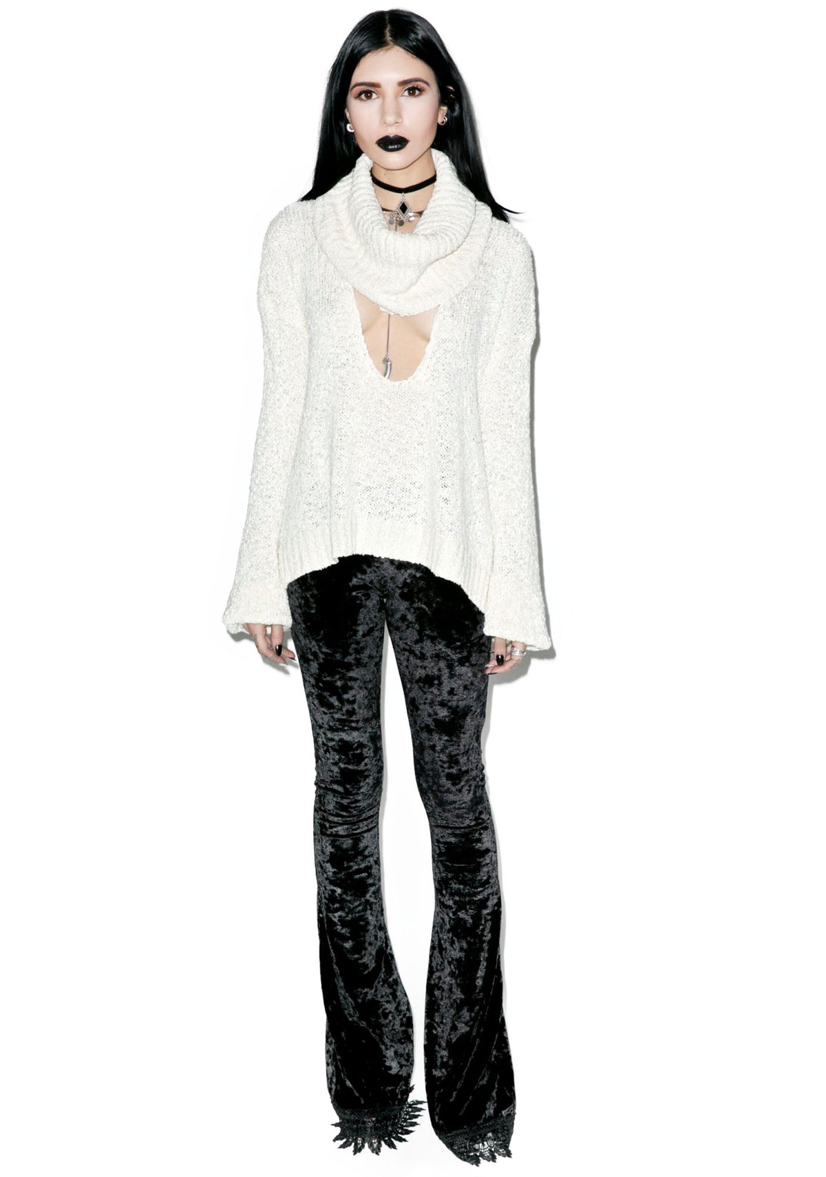 Scandal Knit Crop - Black