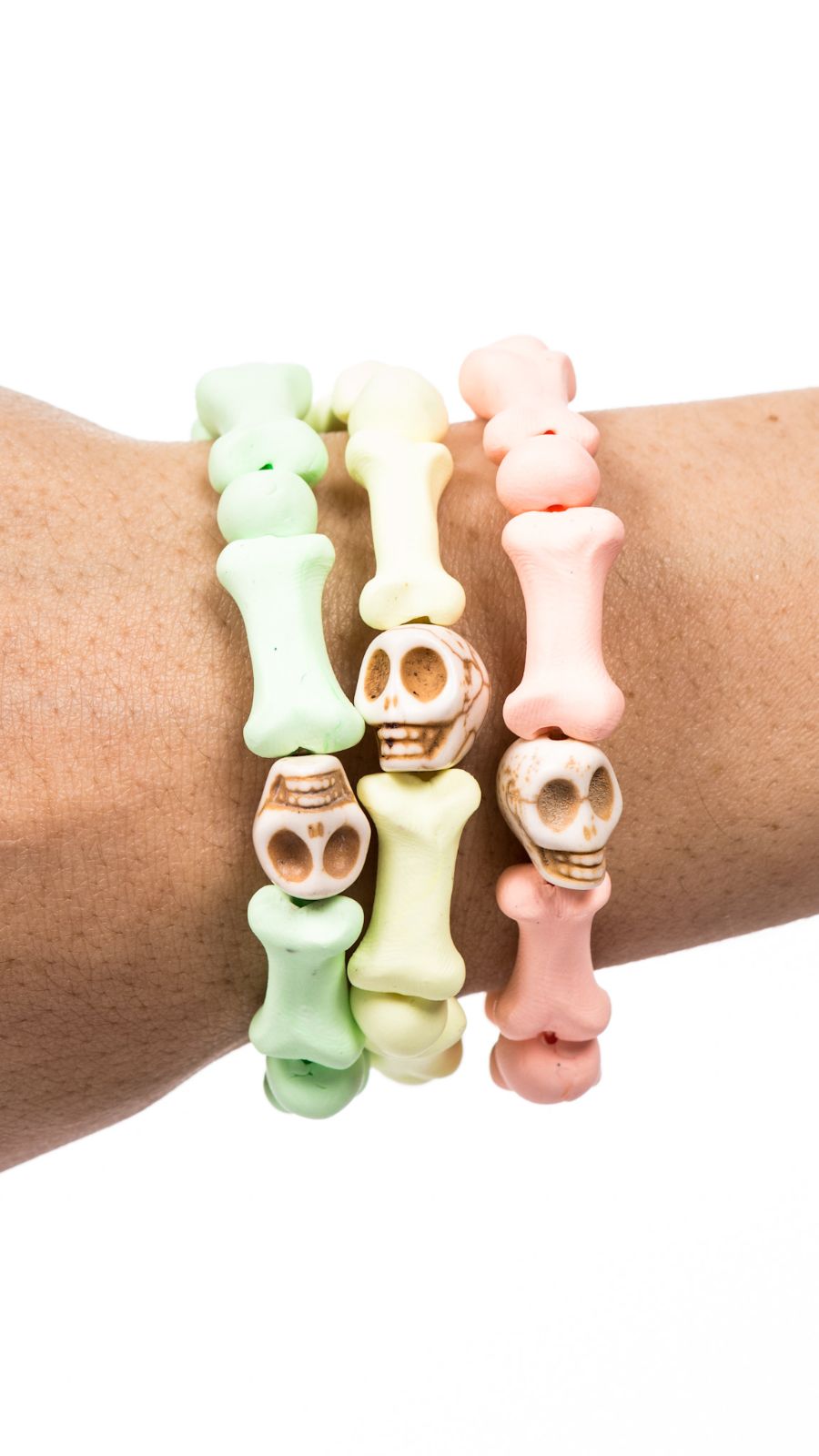 Bedrock Bones Skull Bracelets - Off White