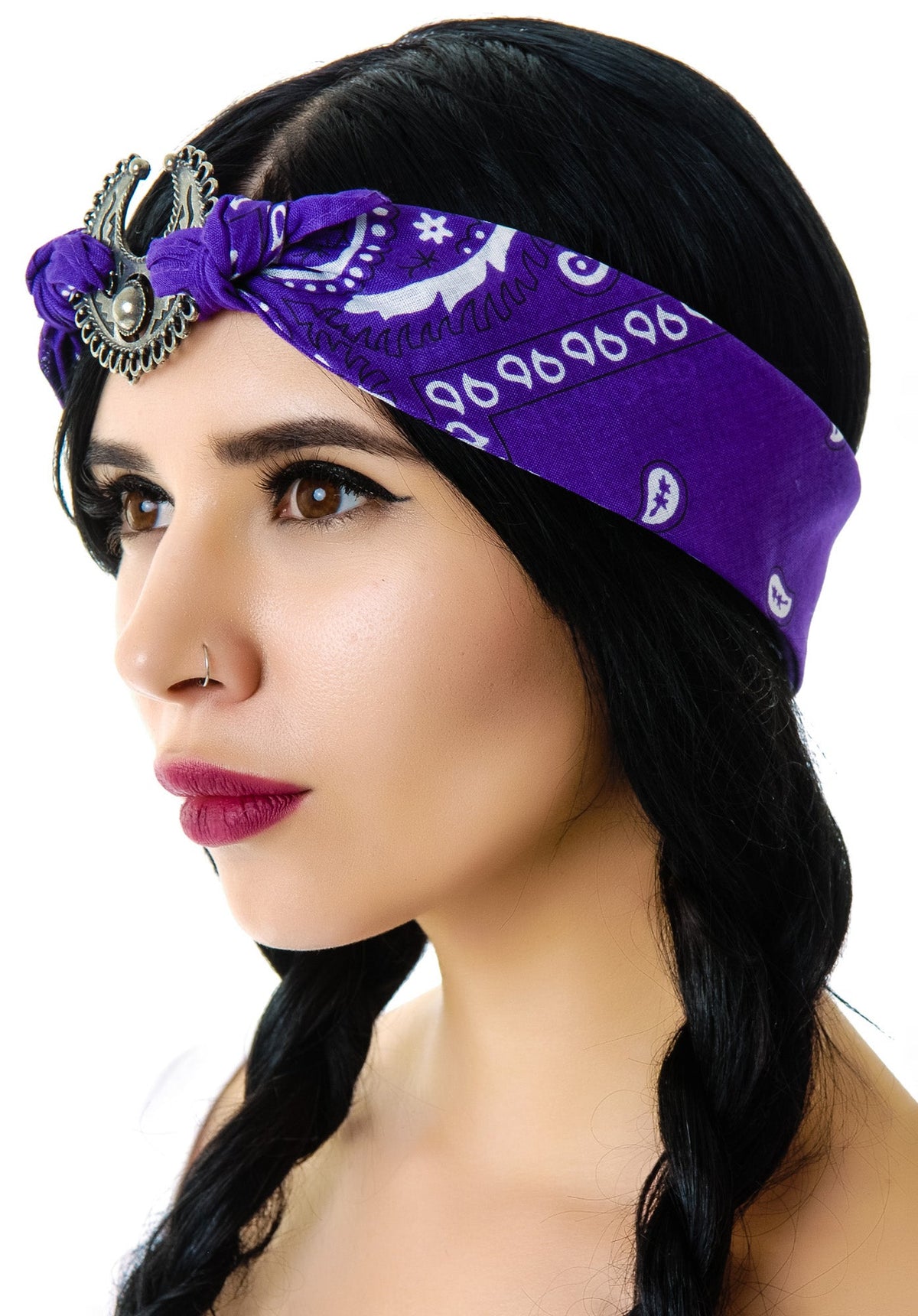Mercutio Scarf Headpiece - Purple