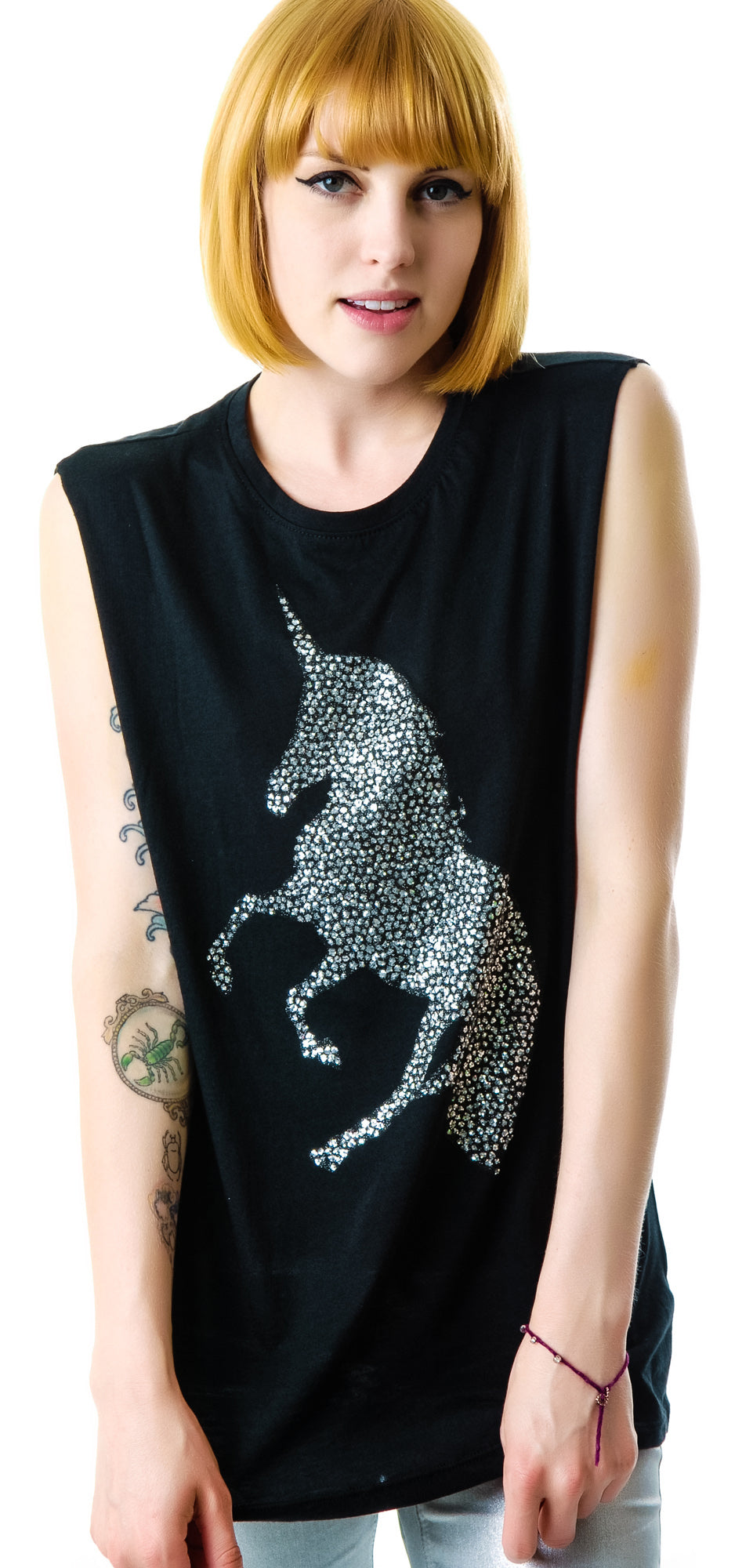 Unicorn Sparkles Tank - Light Gray